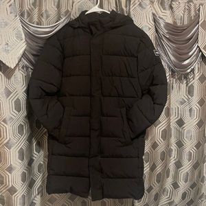 black puffer parka coat